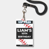 野球誕生日パーティーVIPパスバッジ バッジ (ストラップ付き表面)