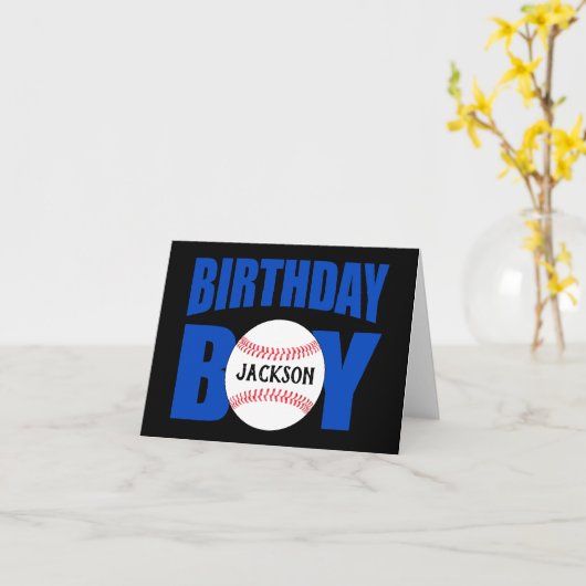 野球誕生日ボーイカスタムー野球選手の名前 カード (黄色い花)
