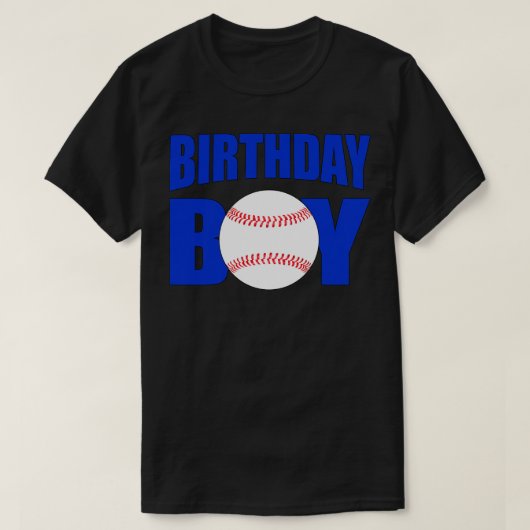 野球誕生日ボーイブルー野球選手の誕生日 Tシャツ (デザイン正面)