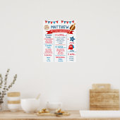 野球誕生日マイルストーンサインシャルボードポスター ポスター (キッチン)