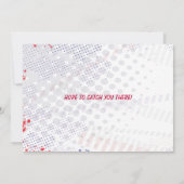 野球誕生日レッドホワイト&ブルー招待状 招待状 (裏面)