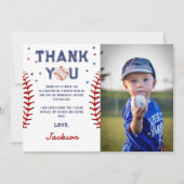 野球誕生日写真サンキューカード サンキューカード (正面)