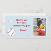 野球誕生日写真野球 サンキューカード (正面)