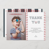 野球誕生日写真 サンキューカード (正面/裏面)