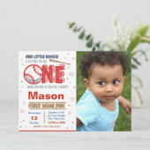 野球誕生日招待状と写真 招待状 (スタンド正面)