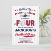 野球誕生日招待状の4歳の誕生日 招待状 (スタンド正面)