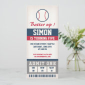 野球誕生日招待状バースデーパーティーボーイズ 招待状 (スタンド正面)