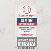 野球誕生日招待状バースデーパーティーボーイズ 招待状 (正面/裏面)