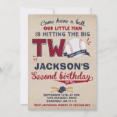 野球誕生日招待状野球2回目 招待状 (正面)