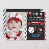 野球誕生日招待状1st誕生日パーティー 招待状 (正面/裏面)