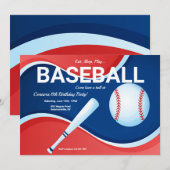 野球誕生日招待状 招待状 (正面/裏面)