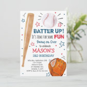 野球誕生日招待状、野球招待状 招待状 (スタンド正面)
