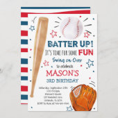 野球誕生日招待状、野球招待状 招待状 (正面/裏面)