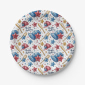 野球誕生日紙プレートパーティー食器少年 ペーパープレート (正面)