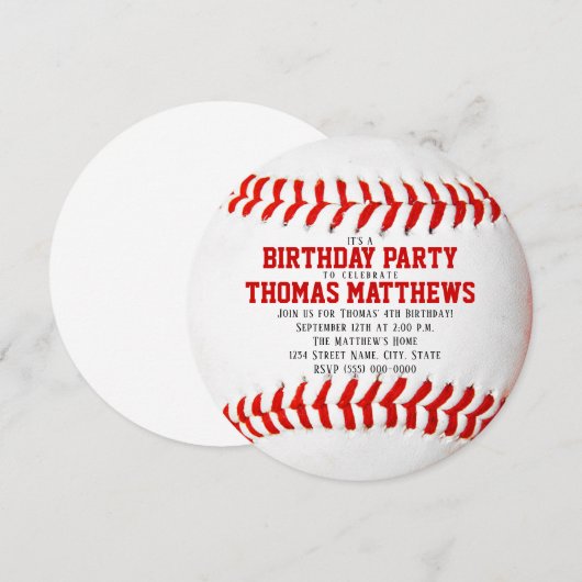 野球誕生日 招待状 (正面/裏面)