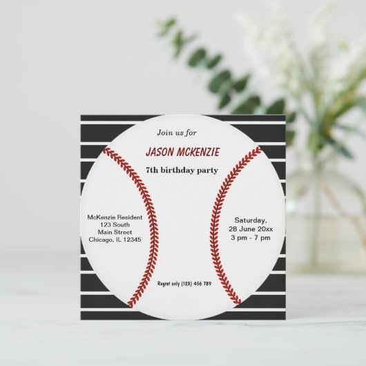 野球誕生日 招待状 (スタンド正面)