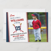 野球誕生日 | 球来パーティーを持つ 招待状 (正面)