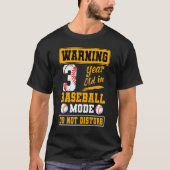 野球警告モードで3歳になっても邪魔にならない Tシャツ (正面)