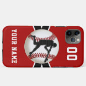 野球赤と白のiPhoneケース、旧最新へ Case-Mate iPhoneケース (裏面(横))