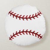 野球赤と白スポーツチーム円枕 ラウンドクッション (裏面)