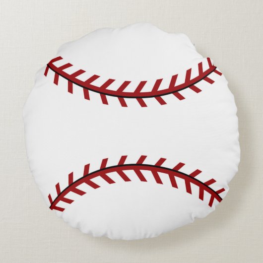 野球赤と白スポーツチーム円枕 ラウンドクッション (裏面)
