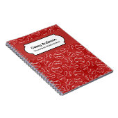 野球赤と白ノパーソナライズされたート ノートブック (右側)