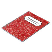 野球赤と白ノパーソナライズされたート ノートブック (左側)