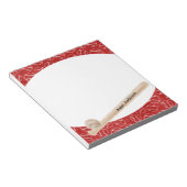 野球赤と白プリントメモ帳 ノートパッド (アングル)