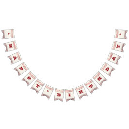 野球赤カスタム旗 バンティングフラッグ