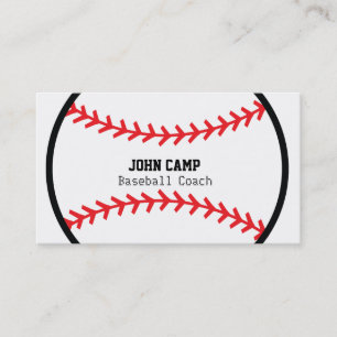 野球赤ステッチコーチスポーツビジネスカード 名刺