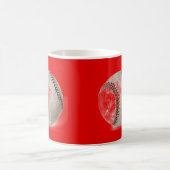 野球赤ポップ・アートの術 コーヒーマグカップ (中央)