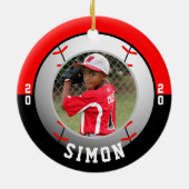 野球赤黒チームカラー セラミックオーナメント (裏面)