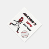 野球赤黒誕生日パーティーAny Age スタンダードカクテルナプキン (角)