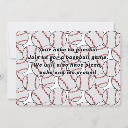 野球赤黒誕生日会 招待状 (裏面)