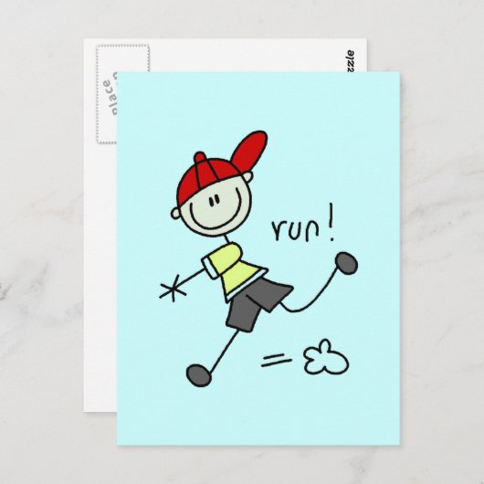 野球走のTシャツと贈り物 ポストカード (正面/裏面)