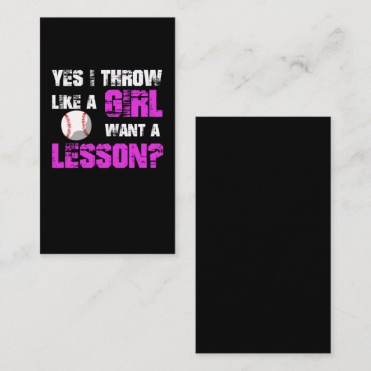 野球選おもしろい手,ソフトボール遊の少女ピッチェ 名刺 (正面/裏面)