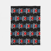 野球選お気に入りの手が私をママ・母 フリースブランケット (正面)