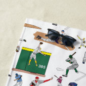 野球選パーソナライズされた手のイラストレーションパターン ビーチタオル (インサイチュ)