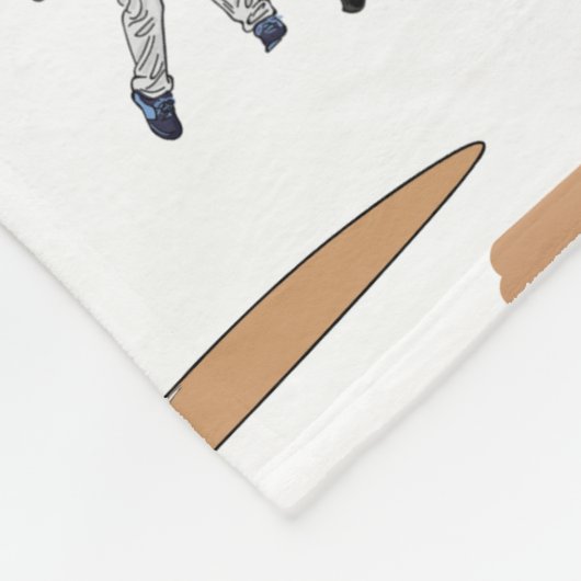 野球選パーソナライズされた手のイラストレーションパターン フリースブランケット (角)