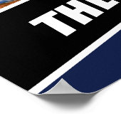 野球選手がカスタマイズ可能なホワイトブルーのギフト ポスター (角)