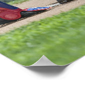 野球選手がホームプレートに滑る ポスター (角)