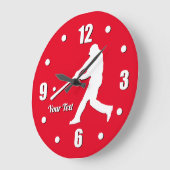 野球選手が大型クロックをパーソナライズ ラージ壁時計 (傾斜)
