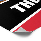 野球選手が白い赤でカスタマイズ可能なギフト ポスター (角)