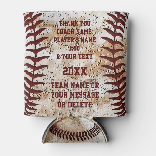 野球選手とコーチのためのギフト野球 缶クーラー (正面)
