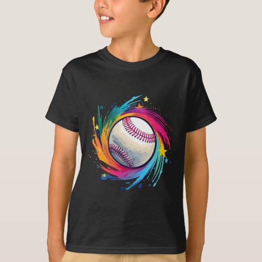 野球選手とファンのグラフィック Tシャツ (正面)