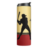 野球選手とボールを持つスポーツエレガント タンブラー (回転左)