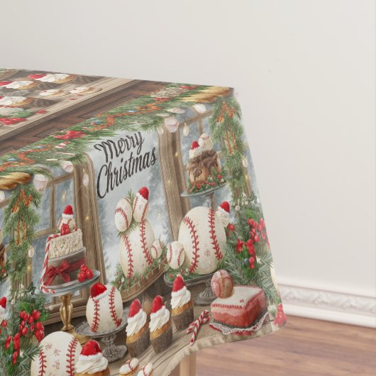 野球選手のためのクリスマステーマ テーブルクロス (インサイチュ)