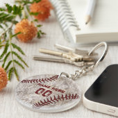 野球選手のための季節のギフトの安い端 キーホルダー (正面右)