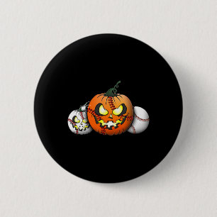 野球選手のための怖いハロウィーンパンプキ教えン 缶バッジ