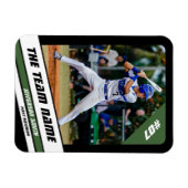 野球選手のカスタマイズ可能なブラックグリーン マグネット (横)